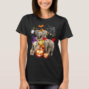 Camiseta Tres elefantes felices Halloween Jack O Lantern Wi