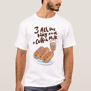 Camiseta Tres En Todo El Camino Y Un Café Leche Café Wei Ca