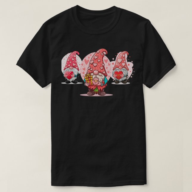 Camiseta Tres encantadores Gnomes Valentins Day Gnome Graci (Diseño del anverso)