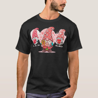 Camiseta Tres encantadores Gnomes Valentins Day Gnome Graci