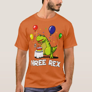 Camiseta Tres ex-Fiesta de cumpleaños TRex Dinosaurio