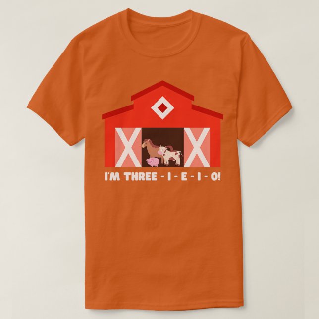 Camiseta Tres Fiestas De I E I O Farm (Diseño del anverso)