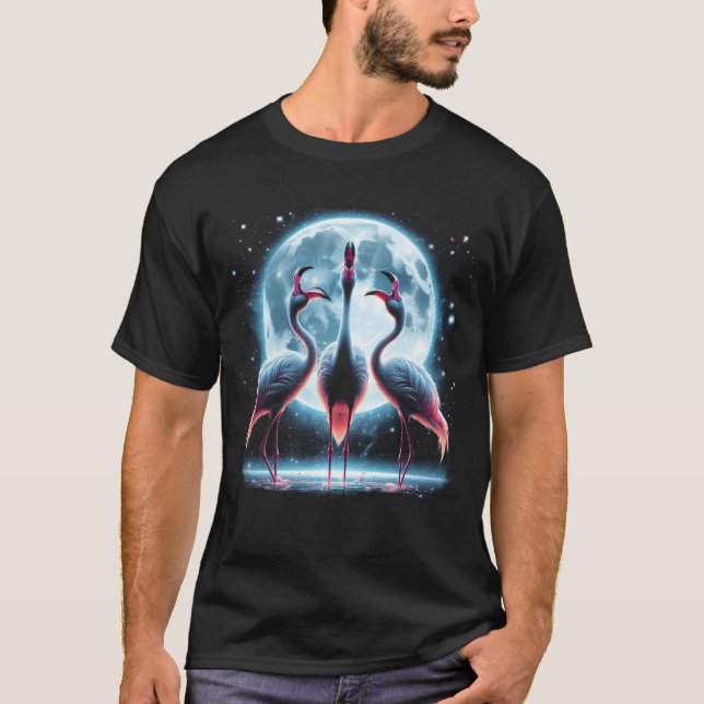 Camiseta Tres flamencos llorando en la luna como tres lobos (Anverso)