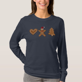 Camiseta Tres formas de galletas de jengibre para Navidad