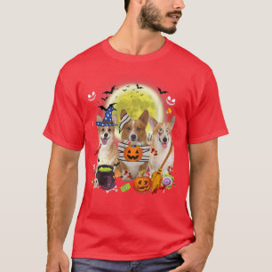 Camiseta Tres galeses Corgi Perro Bruja Scary Mummy Hallowe