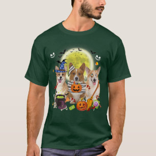 Camiseta Tres galeses Corgi Perro Bruja Scary Mummy Hallowe