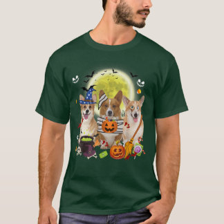 Camiseta Tres galeses Corgi Perro Bruja Scary Mummy Hallowe