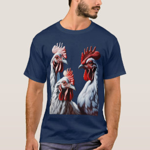 Camiseta Tres gallinas francesas Fe Esperanza Caridad Corta