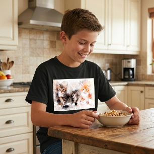 Camiseta Tres gatitos hermosos y lindos acuarela