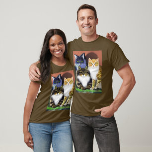 Camiseta Tres gatos con actitud