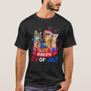 Camiseta Tres Gatos Feliz 4 De Julio La Independencia De Lo