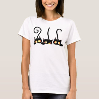 Camiseta tres gatos negros