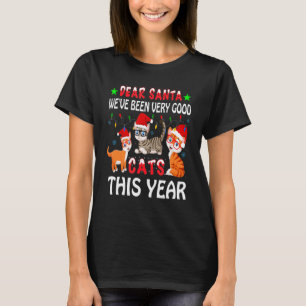 Camiseta Tres gatos Santa Hat Xmas Navidades graciosos para