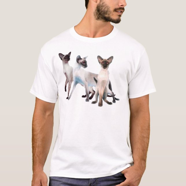 Camiseta Tres gatos siameses (Anverso)