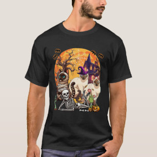 Camiseta Tres gatos siameses horrorosos Cosplay Witch Hallo