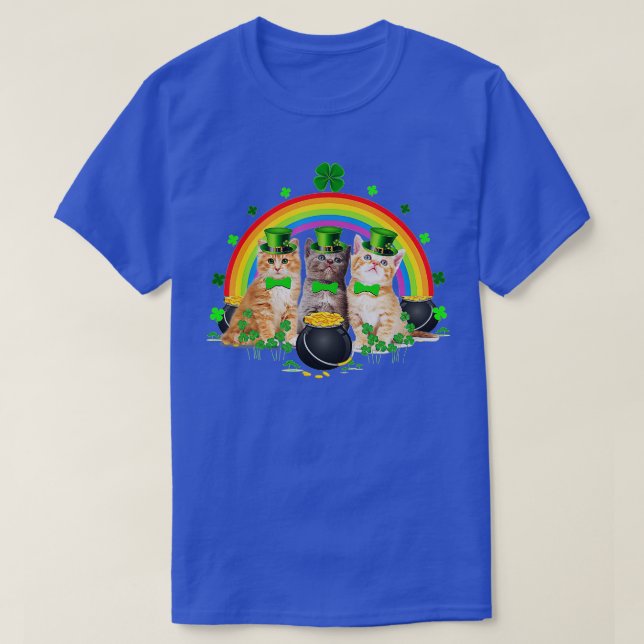 Camiseta Tres gatos St Patricks Day Kitty Kitten Lover Irla (Diseño del anverso)
