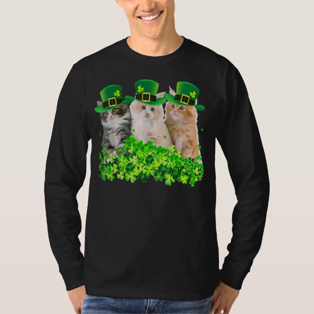 Camiseta Tres gatos St Patricks Day Kitty Kitten Lover Irla (Anverso)