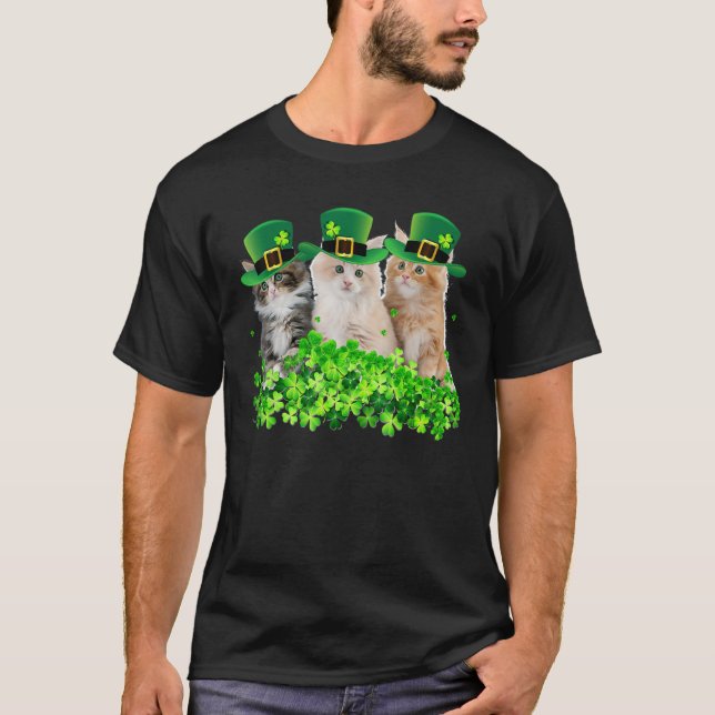 Camiseta Tres gatos St Patricks Day Kitty Kitten Lover Irla (Anverso)