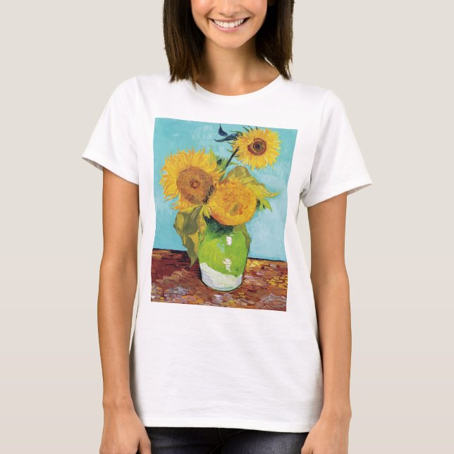 Camiseta Tres girasoles, Van Gogh (Anverso)