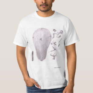 Camiseta Tres globos, uno sin aire, uno inflado, explotado