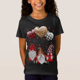Camiseta Tres Gnomes Balloon Heart Buffalo Plaid Leopard