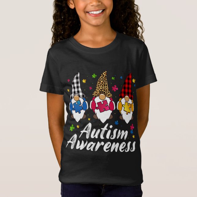 Camiseta Tres Gnomes Con El Rompecabezas Leopardo Plantan A (Anverso)