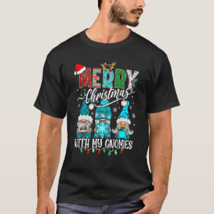 Camiseta Tres gnomes con una salsa de leopardo navideño