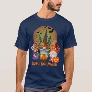 Camiseta Tres Gnomes Feliz Halloween Caída Candy Corn Pumpt