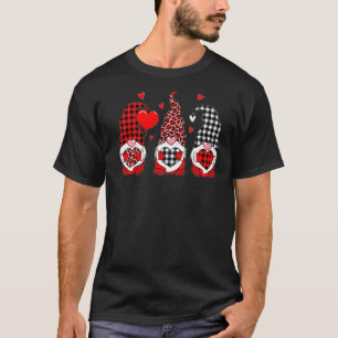 Camiseta Tres Gnomes sosteniendo Valen de Red Leopard Heart