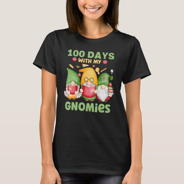 Camiseta Tres Gnomes Virtual Happy 100 Day Of School Tea (Anverso)