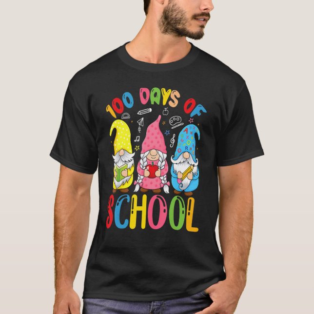 Camiseta Tres Gnomes Virtual Happy 100 Day Of School Tea (Anverso)