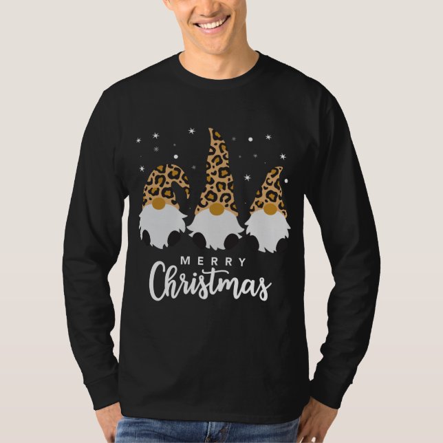 Camiseta Tres Gnomis Con Navidades De Gnome De Leopard Plai (Anverso)