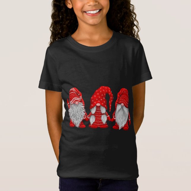 Camiseta Tres gnomos con Navidades de trajes rojos - Wi col (Anverso)