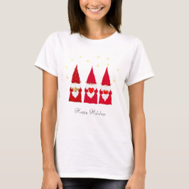 Camiseta Tres gnomos de Navidad y estrellas