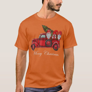 Camiseta Tres gnomos en Camión Rojo con amarga alfombra nav