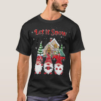 tres gnomos en rojo que la ropa de nieve gnome chr