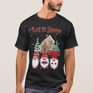 Camiseta tres gnomos en rojo que la ropa de nieve gnome chr