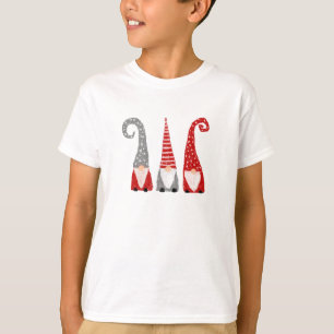 Camiseta Tres Gnomos Navidad Dibujado a Mano Fiesta Diverti