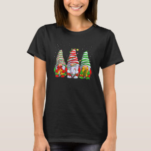 Camiseta Tres gnomos Navidades rojos Copos de nieve hombres