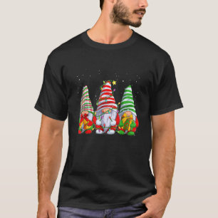 Camiseta Tres gnomos Navidades rojos Copos de nieve hombres