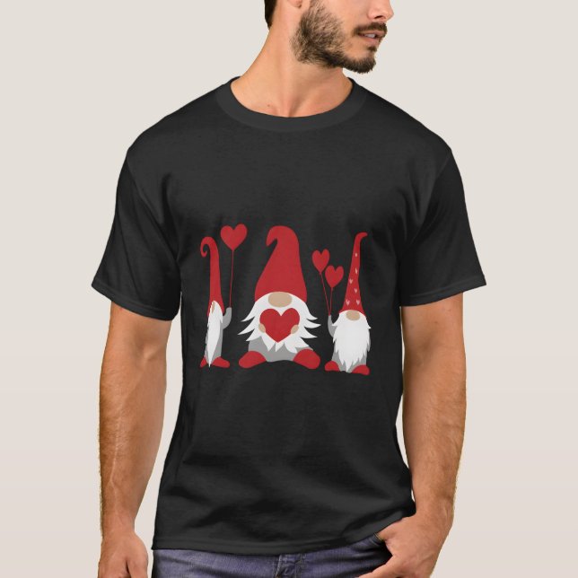 Camiseta Tres gnomos sosteniendo corazones Chicas de niños  (Anverso)