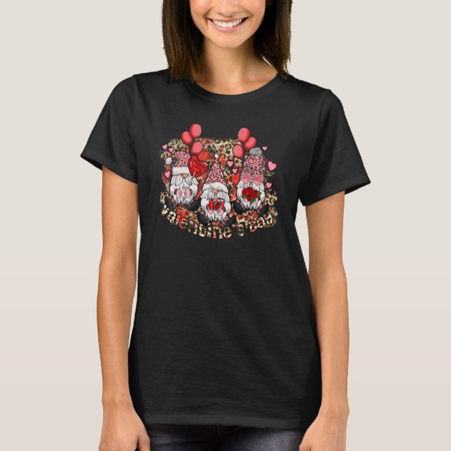 Camiseta Tres gnomos sosteniendo corazones Rosas aman San V (Anverso)