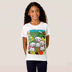 Camiseta Tres graciosos Cachorros Blancos En El Parque