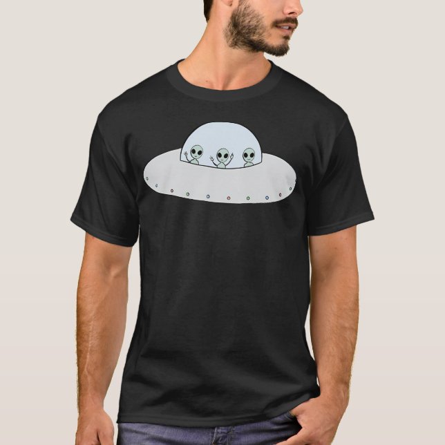Camiseta Tres Grises En Un Ufo (Anverso)