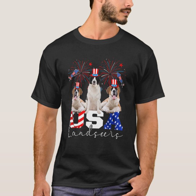 Camiseta Tres hacendados norteamericanos vistiendo bandera  (Anverso)