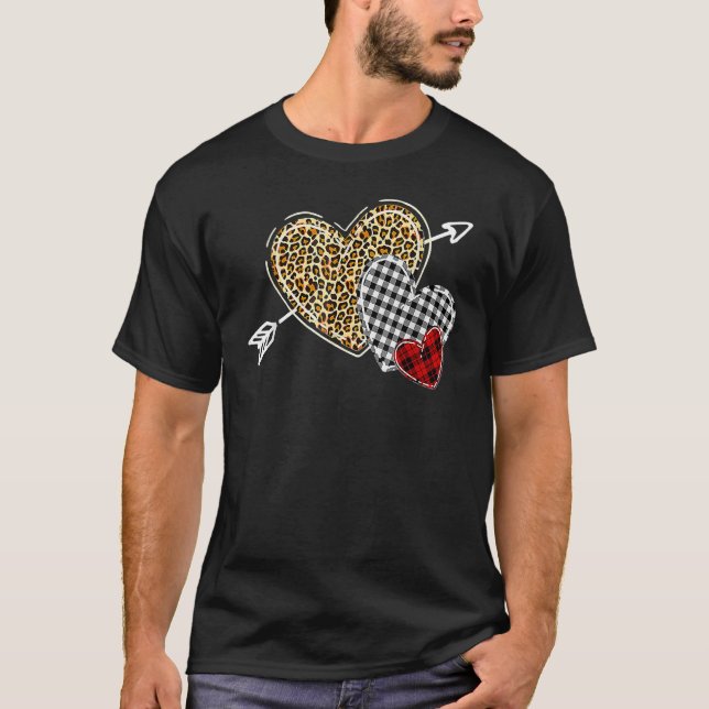 Camiseta Tres Heart Leopard Buffalo Tapado Arrow Love valen (Anverso)
