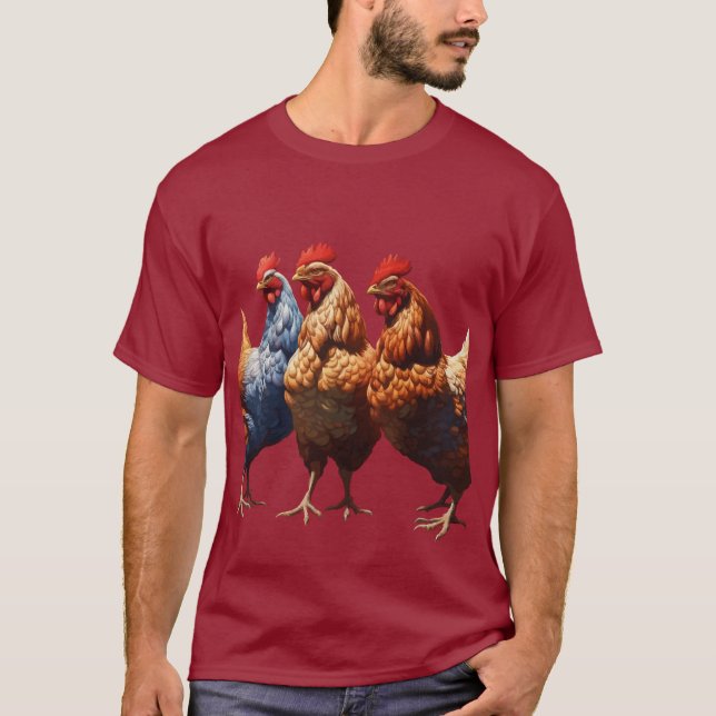 Camiseta Tres Hens Faith Francesas Esperan que la caridad s (Anverso)