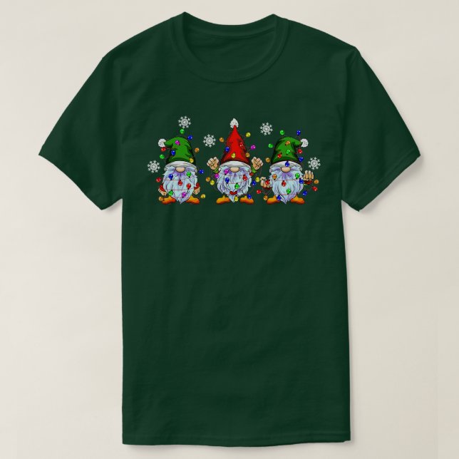 Camiseta Tres hombres gnomos mujeres búfalo tocado Christma (Diseño del anverso)