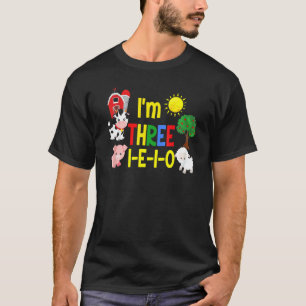 Camiseta Tres I E I E I O Fiesta de la granja Equipo Chica