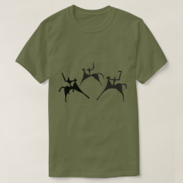 Camiseta Tres jinetes - Dibujo de rock de los petroglifos